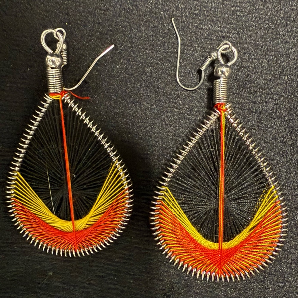 Elegant Silver and Multicolor Teardrop Earrings
